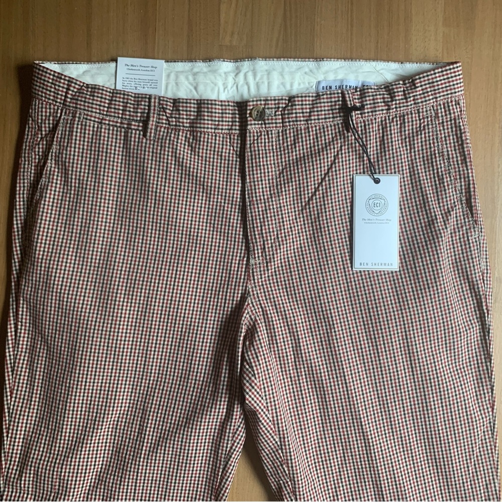 Ben Sherman NWT EC1 Selvedge Plaid Pants 38x32